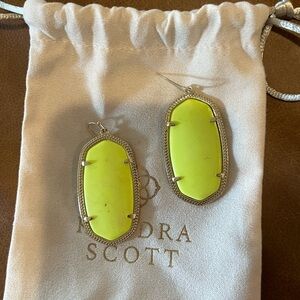 Kendra Scott Neon Yellow Danielle Drop Earrings